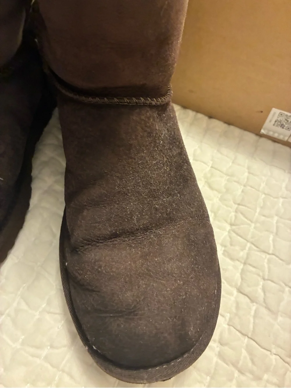 UGG Dark Brown Bailey Bow Shearling-Lined Winter Boots